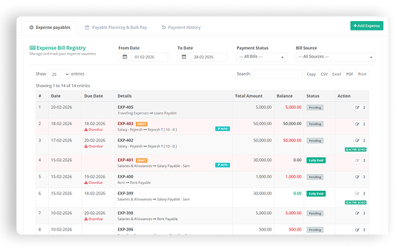 Expense Bill Registry