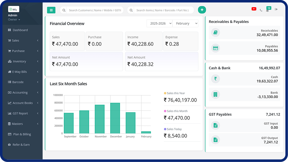 Invoice Dashboard Interface